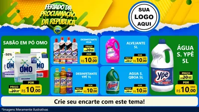 Modelo de TV para TV Horizontal com o tema Feriado da Proclamação da República para Produtos de Limpeza