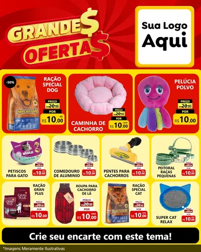 Modelo de Rede Social para Feed Instagram com o tema Grandes Ofertas para Pet Shop