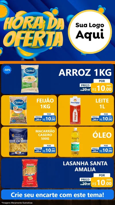 Modelo de TV para TV Vertical com o tema Hora da Oferta para Supermercado