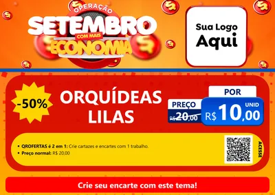 Modelo de Cartaz para Cartaz A4 Horizontal com o tema Operação Setembro Com Muita Economia para Floricultura e jardim