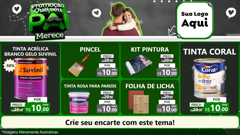 Modelo de TV para TV Horizontal com o tema Promoção Que seu Pai Merece para Tintas e Ferramentas