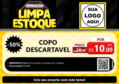 Modelo de Cartaz para Cartaz A4 Horizontal com o tema Operação Limpa Estoque para Embalagens