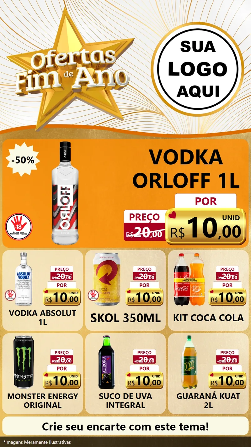 Modelo de Rede Social para Stories com o tema Ofertas Fim de Ano para Distribuidora de bebidas
