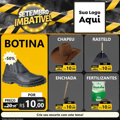 Modelo de Rede Social para Feed Facebook com o tema Setembro Imbatível para Agropecuária