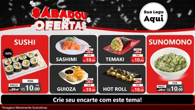 Modelo de TV para TV Horizontal com o tema Sabadou de Ofertas para Comida japonesa