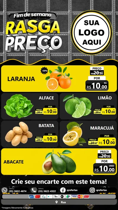 Modelo de TV para TV Vertical com o tema Fim de Semana Rasga Preço para Hortifrúti