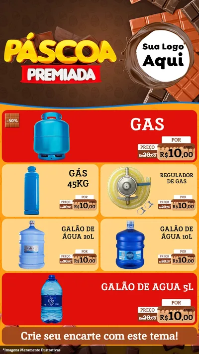 Modelo de TV para TV Vertical com o tema Páscoa Premiada para Água e gás
