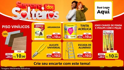 Modelo de TV para TV Horizontal com o tema Semana dos Solteiros para Material para Construção