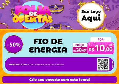 Modelo de Cartaz para Cartaz A4 Horizontal com o tema Folia de Ofertas para Materiais Elétricos