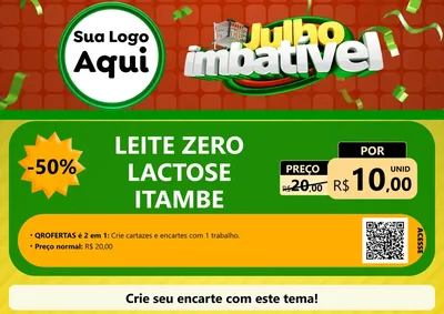 Modelo de Cartaz para Cartaz A4 Horizontal com o tema Julho Imbatível para Frios e Laticínios