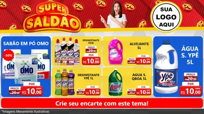 Modelo de TV para TV Horizontal com o tema Super Saldão para Produtos de Limpeza