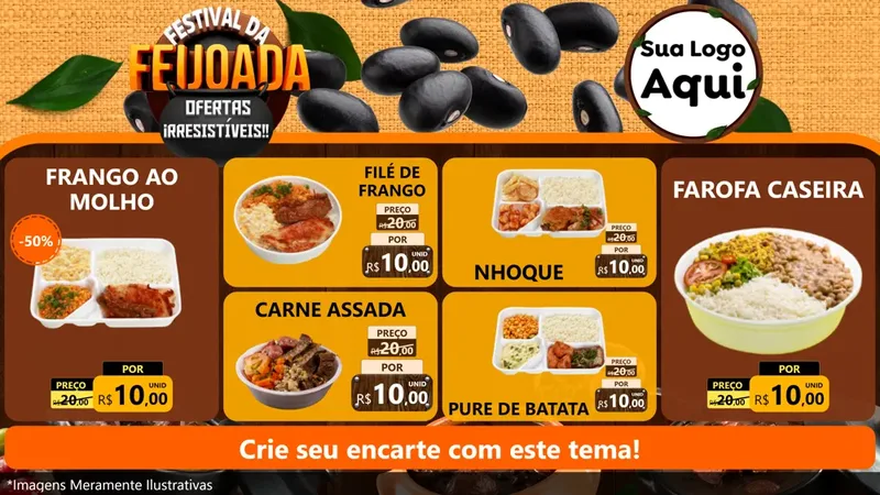 Modelo de TV para TV Horizontal com o tema Festival da Feijoada para Restaurante