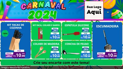 Modelo de TV para TV Horizontal com o tema Carnaval 2027 para Utilidades Domésticas