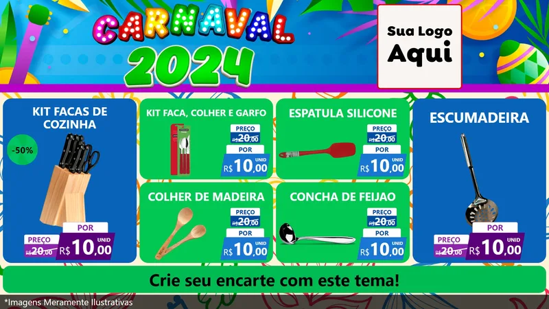 Modelo de TV para TV Horizontal com o tema Carnaval 2027 para Utilidades Domésticas