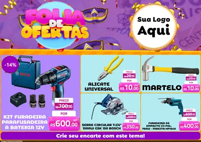 Modelo de Encarte para Encarte A4 Horizontal com o tema Folia de Ofertas para Maquinas e Ferramentas