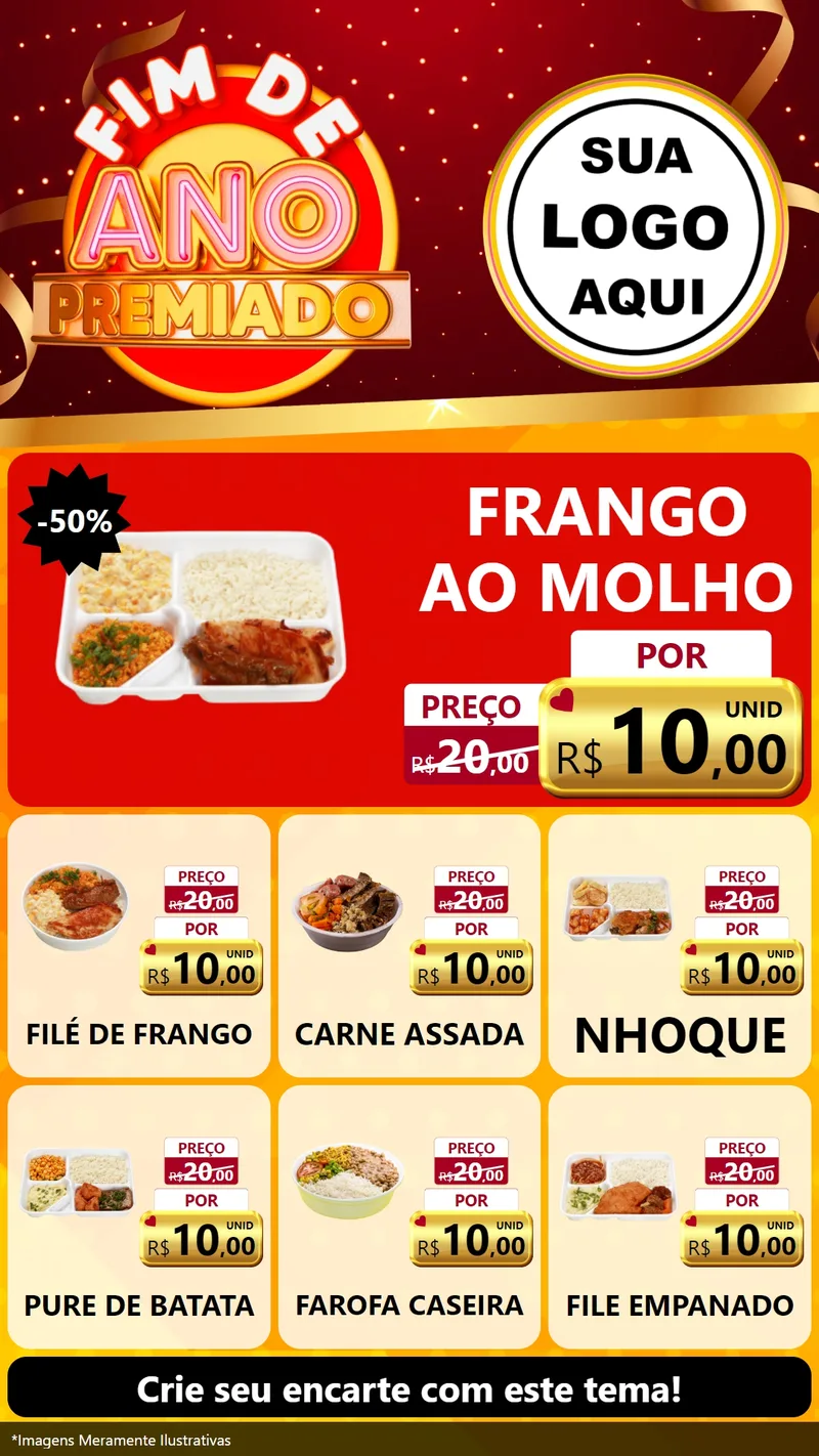 Modelo de Rede Social para Stories com o tema Fim de Ano Premiado para Restaurante
