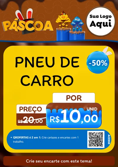 Modelo de Cartaz para Cartaz A4 Vertical com o tema Páscoa para Auto peças