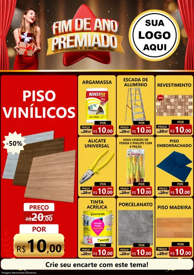 Modelo de Encarte para Encarte A4 Vertical com o tema Fim de Ano Premiado para Material para Construção