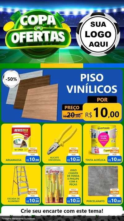 Modelo de Rede Social para Stories com o tema Copa de Ofertas para Material para Construção