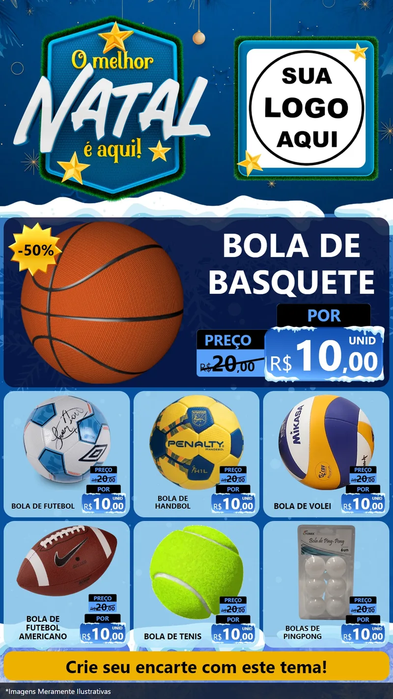 Modelo de Rede Social para Stories com o tema O Melhor Natal É Aqui! para Artigos Esportivos