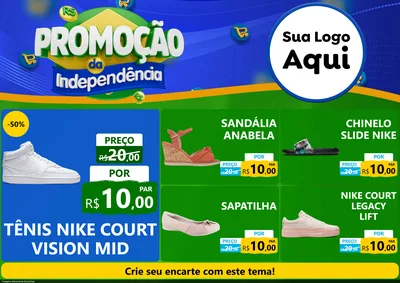 Modelo de Encarte para Encarte A4 Horizontal com o tema Promoção da Independência para Calçados