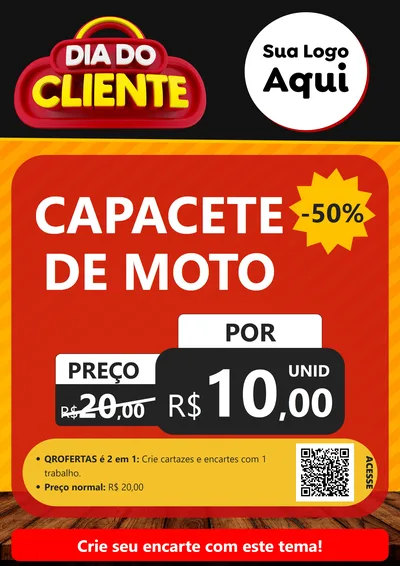 Modelo de Cartaz para Cartaz A4 Vertical com o tema Dia do Cliente para Moto peças