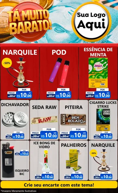 Modelo de Encarte para Encarte Grande com o tema Está Muito Barato para Tabacaria