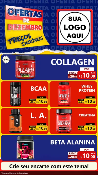 Modelo de TV para TV Vertical com o tema Ofertas de Dezembro - Preços Incríveis para Suplementos alimentares