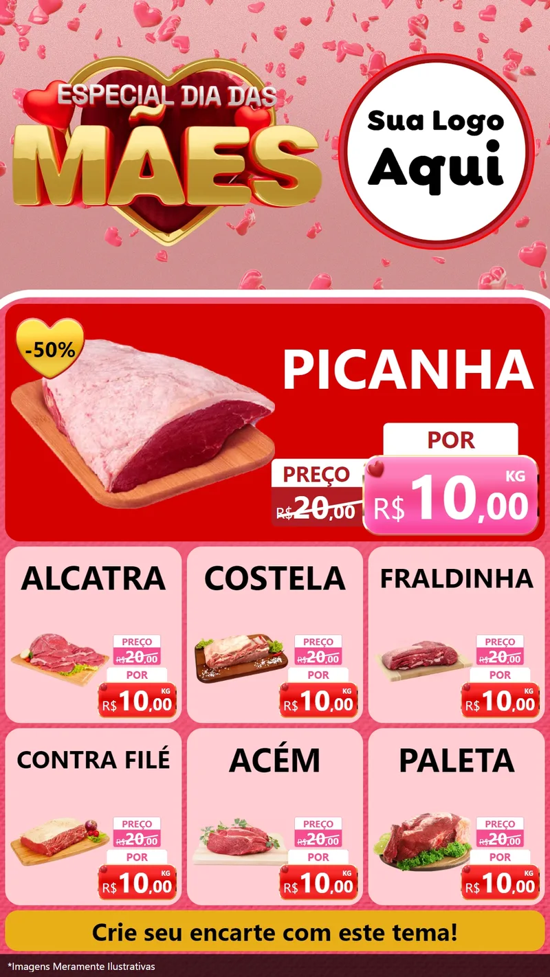 Modelo de Rede Social para Stories com o tema Especial Dia Das Mães para Açougue