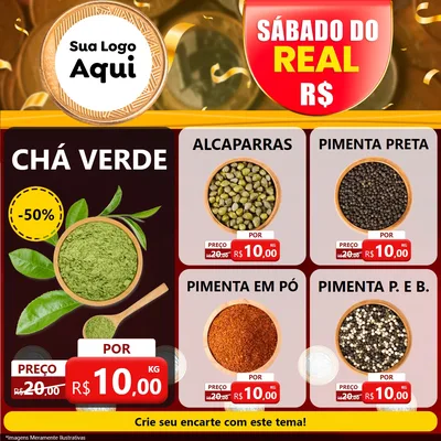 Modelo de Rede Social para Feed Facebook com o tema Sábado do Real para Produtos Naturais