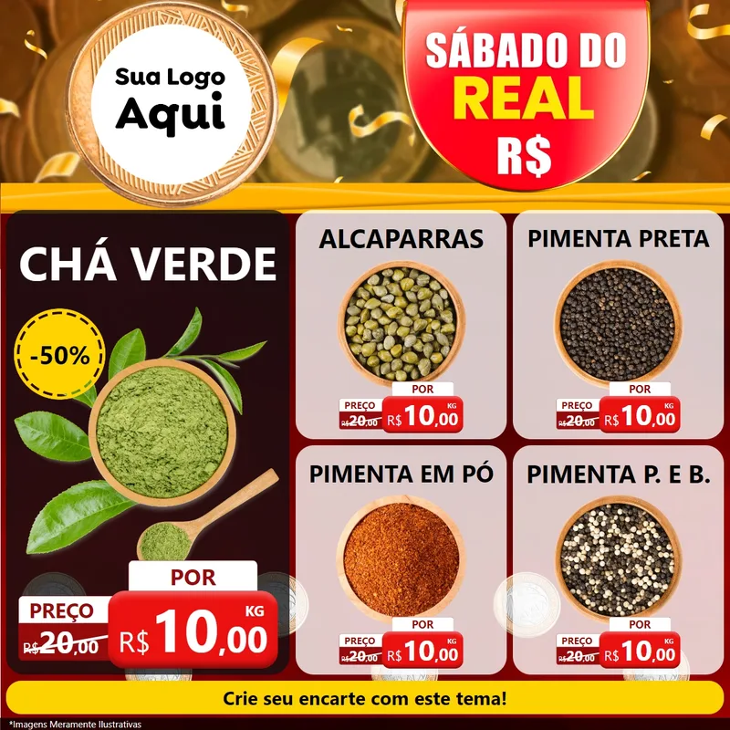 Modelo de Rede Social para Feed Facebook com o tema Sábado do Real para Produtos Naturais