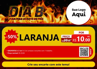 Modelo de Cartaz para Cartaz A4 Horizontal com o tema Dia B para Hortifrúti