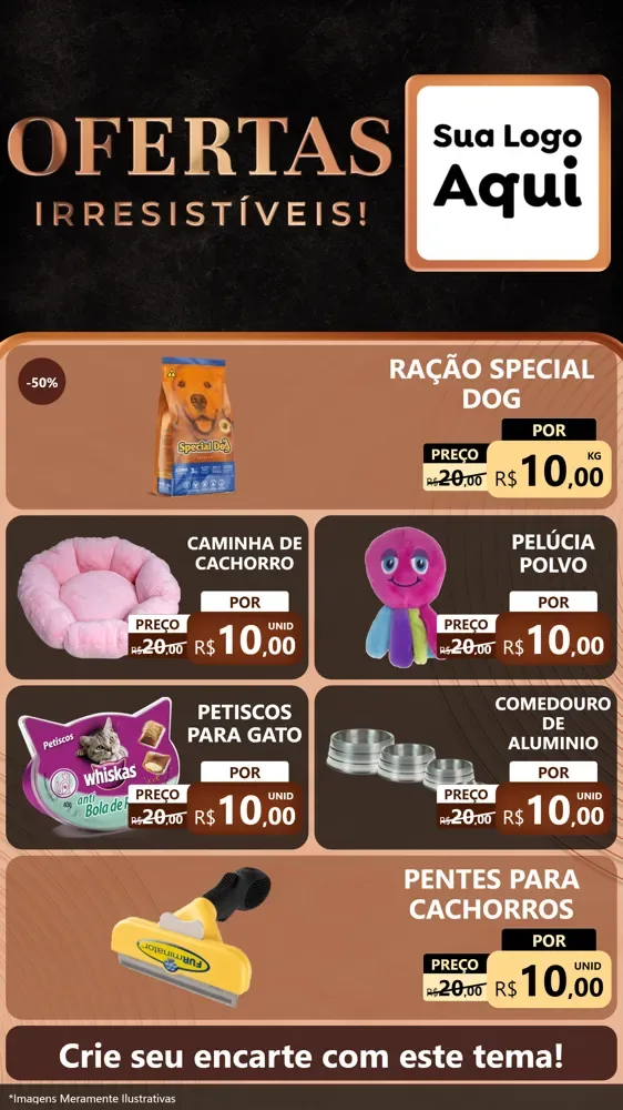 Modelo de TV para TV Vertical com o tema Ofertas Irresistíveis! para Pet Shop