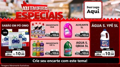 Modelo de TV para TV Horizontal com o tema Aqui Tem Ofertas Especiais para Produtos de Limpeza