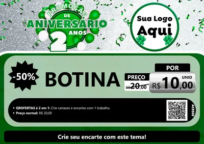 Modelo de Cartaz para Cartaz A4 Horizontal com o tema Promoção de Aniversário - 2 Anos para Agropecuária