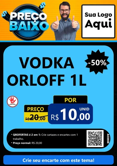 Modelo de Cartaz para Cartaz A4 Vertical com o tema Preço Baixo para Distribuidora de bebidas