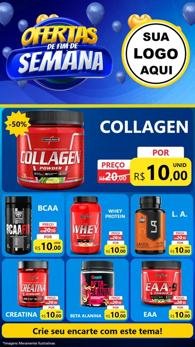 Modelo de Rede Social para Stories com o tema Ofertas de Fim de Semana para Suplementos alimentares