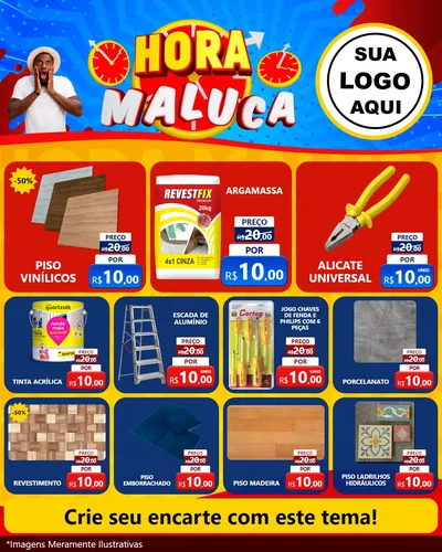 Modelo de Rede Social para Feed Instagram com o tema Hora Maluca para Material para Construção