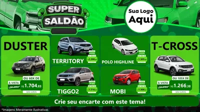 Modelo de TV para TV Horizontal com o tema Super Saldão - Carros para Concessionaria de Carros