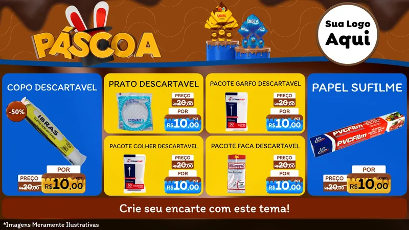 Modelo de TV para TV Horizontal com o tema Páscoa para Embalagens