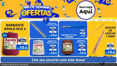 Modelo de TV para TV Horizontal com o tema Fim de Semana de Ofertas para Armarinho e Aviamentos