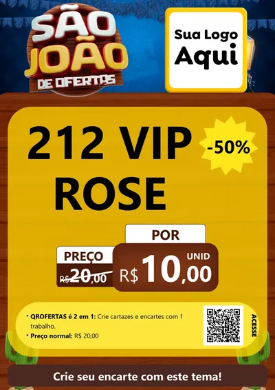 Modelo de Cartaz para Cartaz A4 Vertical com o tema São João Ofertas Imbatíveis! - Junina para Perfumes