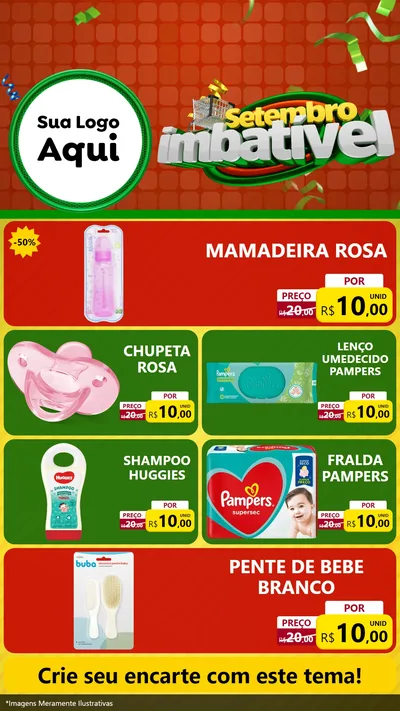 Modelo de TV para TV Vertical com o tema Setembro Imbatível para Bebês
