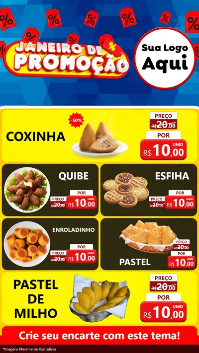 Modelo de TV para TV Vertical com o tema Janeiro de Promoção para Salgadaria