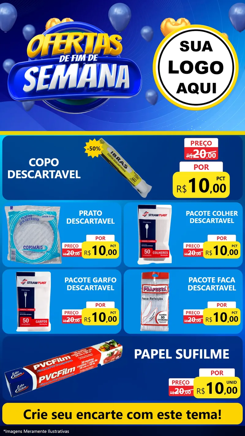 Modelo de TV para TV Vertical com o tema Ofertas de Fim de Semana para Embalagens
