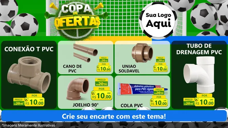 Modelo de TV para TV Horizontal com o tema Copa De Ofertas para Tubos e conexões