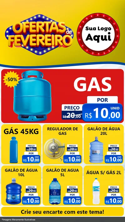 Modelo de Rede Social para Stories com o tema Ofertas de Fevereiro para Água e gás