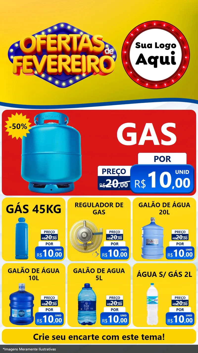 Modelo de Rede Social para Stories com o tema Ofertas de Fevereiro para Água e gás