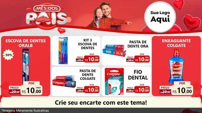 Modelo de TV para TV Horizontal com o tema Mês dos Pais para Higiene Pessoal