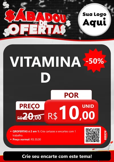 Modelo de Cartaz para Cartaz A4 Vertical com o tema Sabadou de Ofertas para Farmácia